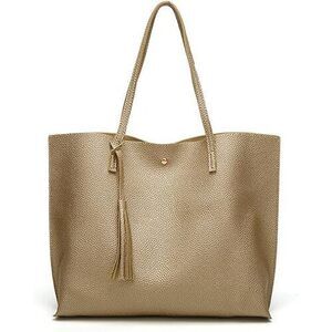 Women'S Soft Faux Leather Tote Shoulder Bag From, Big Capacity Tassel Handbag